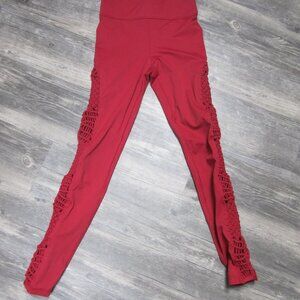 Carbon38 Burgundy Red High Rise Work Out Legging